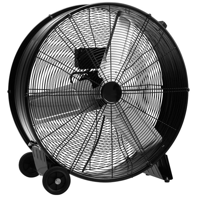 Gymax 24 Inch High-Velocity Industrial Drum Fan Portable Heavy-Duty Metal Fan Adjustable