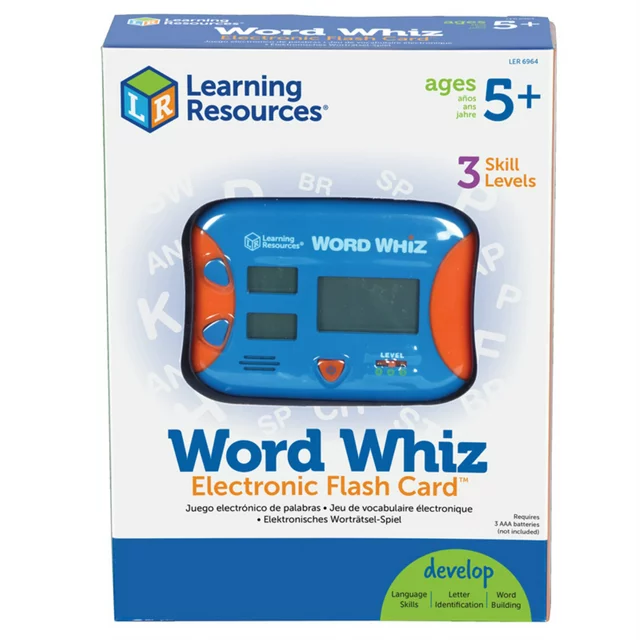 Learning Resources Word Whiz Electronic Flash Card Reading Game- Educational Gift, Toy for Boys Girls Ages 5 6 7+ to 10 Year Old