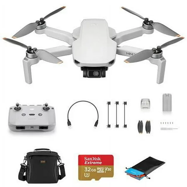 DJI Mini 2 SE Drone Bundle with 32GB microSD Card, Shoulder Bag, Landing Pad